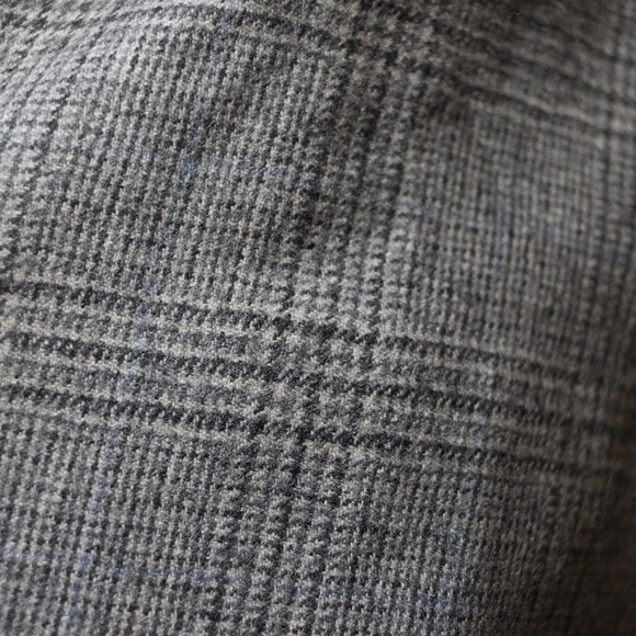 Vintage Handmade Gray Wool Plaid A-Line Midi Skirt Classic 70s Style M - Picture 4 of 12